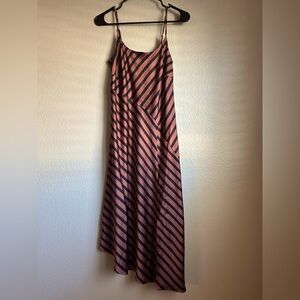 Striped Pink and Black Maxi Dress